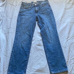 high rise slim straight leg jeans